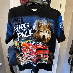 Vintage 1998 Nascar All Over Print Leader Of The Pack Shirt SZ M